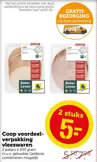 Coop Voordeel- verpakking vleeswaren 200g aanbieding