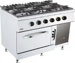 Bol.com CombiSteel Base 700 Gasfornuis 6 Br. met Gasoven 7178.0420 - Horeca aanbieding