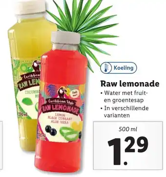 Lidl Raw lemonade 500ml aanbieding