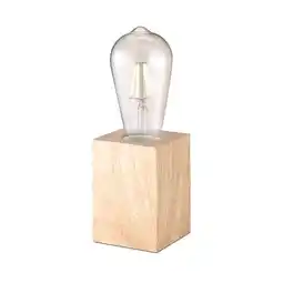 Praxis Home Sweet Home tafellamp Eliaz vierkant hout E27 aanbieding