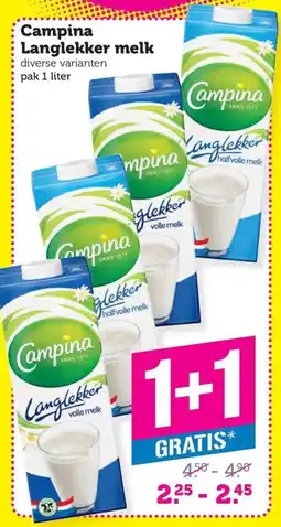 Lekker Makkelijk Campina Langlekker melk aanbieding