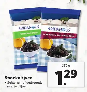 Lidl Eridanous Snackolijven 250g aanbieding