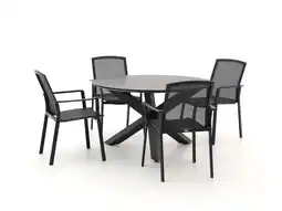 Kees Smit Bellagio Dranera/Ferrone ø 130cm dining tuinset 5-delig aanbieding