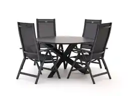 Kees Smit Hartman Troy/Ferrone ø 130cm dining tuinset 5-delig verstelbaar aanbieding