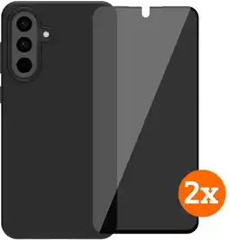 Coolblue BlueBuilt Samsung Galaxy A56 Back Cover Zwart + Privacy Filter Screenprotector Duo Pack aanbieding