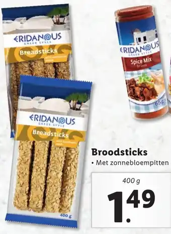 Lidl Eridanous Broodsticks 400g aanbieding