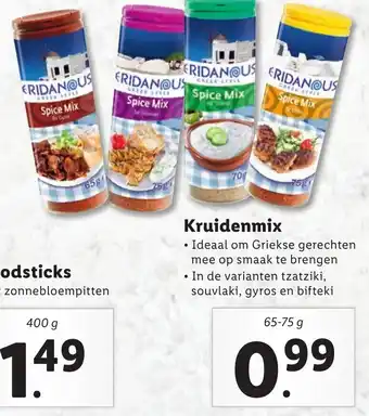 Lidl Eridanous Kruidenmix 65-75g aanbieding