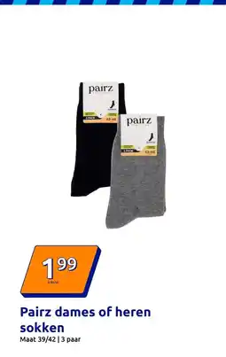 Action Pairz dames of heren sokken aanbieding