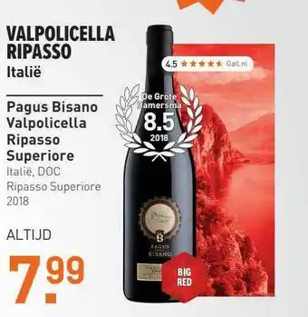 Gall & Gall Pagus Bisano Valpolicella Ripasso Superiore aanbieding