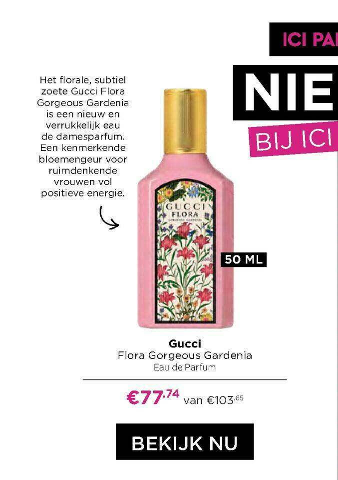 Gucci Flora Gorgeous Gardenia Eau De Parfum aanbieding bij ICI Paris XL