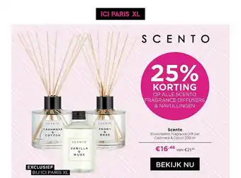 ICI Paris XL Scento Fragrance Diffuser Cashmere & Cotton 200 Ml 25% Korting aanbieding