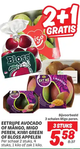 Dekamarkt Eetrijpe Avocado Of Mango, Migo Peren, Kiwi Green Of Bloss Appelen aanbieding