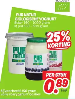 Dekamarkt Pur Natur Biologische Yoghurt aanbieding