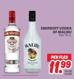 Dekamarkt Smirnoff Vodka Of Malibu aanbieding