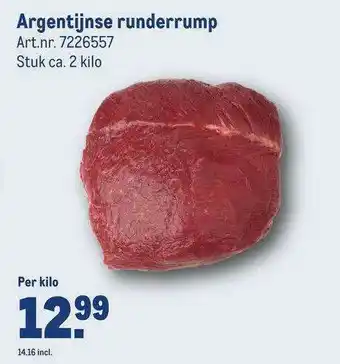 Makro Argentijnse Runderrump aanbieding