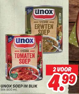 Dekamarkt Unox Soep In Blik aanbieding