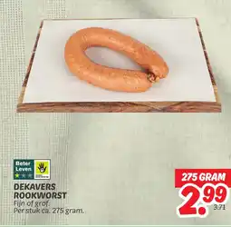 Dekamarkt Dekavers Rookworst aanbieding