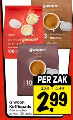 Vomar Voordeelmarkt G'woon Koffiepads aanbieding