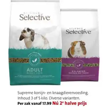 Intratuin Science Selective Supreme Konijn- en knaagdierenvoeding 3/5kg 3kg aanbieding