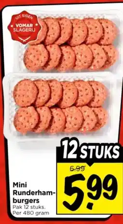 Vomar Voordeelmarkt Mini Runderham- burgers aanbieding