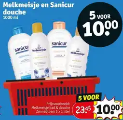 Kruidvat Melkmeisje en Sanicur douche aanbieding