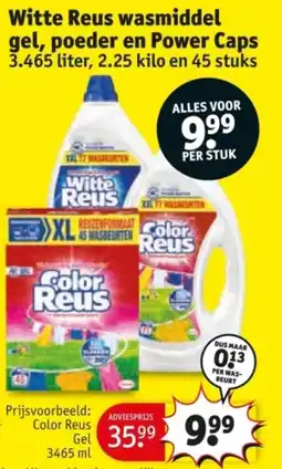 Kruidvat Witte Reus wasmiddel gel, poeder en Power Caps aanbieding
