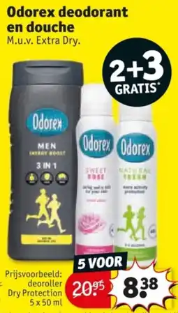 Kruidvat Odorex deodorant en douche aanbieding