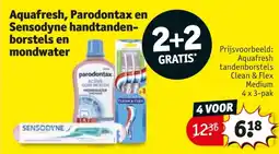 Kruidvat Aquafresh, Parodontax en Sensodyne handtandenborstels en mondwater aanbieding