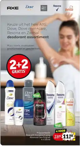 Kruidvat Dove anti-transpirant spray Advanced Care Original aanbieding