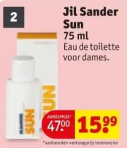 Kruidvat Jil Sander Sun aanbieding