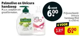 Kruidvat Palmolive en Unicura handzeep aanbieding