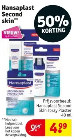 Kruidvat Hansaplast Second skin aanbieding