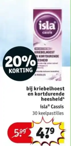 Kruidvat isla Cassis 30 keelpastilles aanbieding