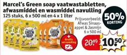 Kruidvat Marcel's Green Soap Vaatwastabletten, Afwasmiddel en Wasmiddel Navulling aanbieding
