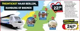 Kruidvat Treinticket naar berlijn, hamburg of bremen aanbieding