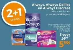 Trekpleister Always, Always Dailies en Always Discreet aanbieding