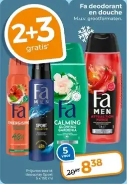 Trekpleister Fa deodorant en douche aanbieding