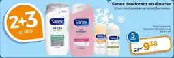 Trekpleister Sanex deodorant en douche aanbieding