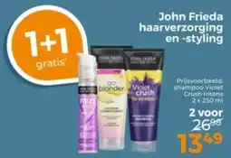 Trekpleister John Frieda haarverzorging en styling aanbieding