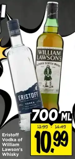 Vomar Voordeelmarkt Eristoff Vodka of William Lawson's Whisky aanbieding