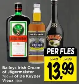 Vomar Voordeelmarkt Baileys Irish Cream of Jägermeister of De Kuyper Vieux aanbieding