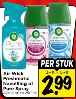 Vomar Voordeelmarkt Air Wick Freshmatic Navullling of Pure Spray aanbieding