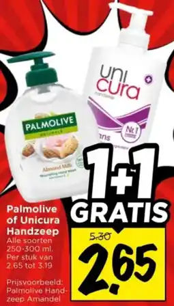 Vomar Voordeelmarkt Palmolive of Unicura Handzeep aanbieding