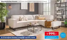 Woonsquare Woonlandschap Amante In stof Supreme. aanbieding