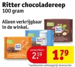 Kruidvat Ritter chocoladereep aanbieding
