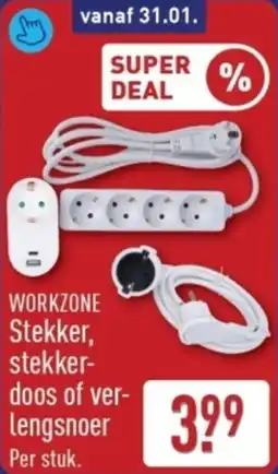 ALDI Workzone Stekker, stekkerdoos of verlengsnoer aanbieding