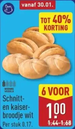 ALDI Schnitt en kaiserbroodje wit aanbieding