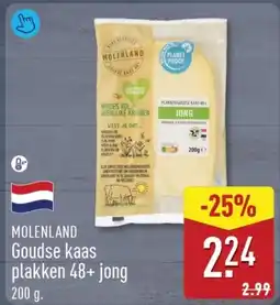 ALDI Molenland Goudse kaas plakken 48+ jong aanbieding