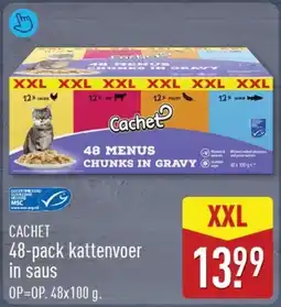 ALDI Cachet 48-pack kattenvoer in saus aanbieding