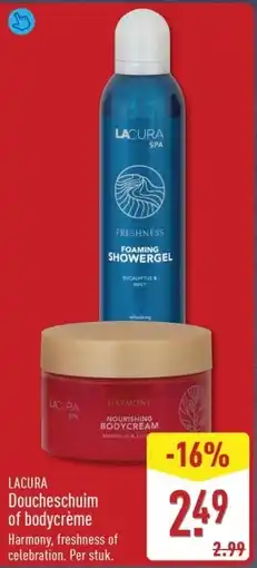 ALDI Lacura Doucheschuim of bodycrème aanbieding